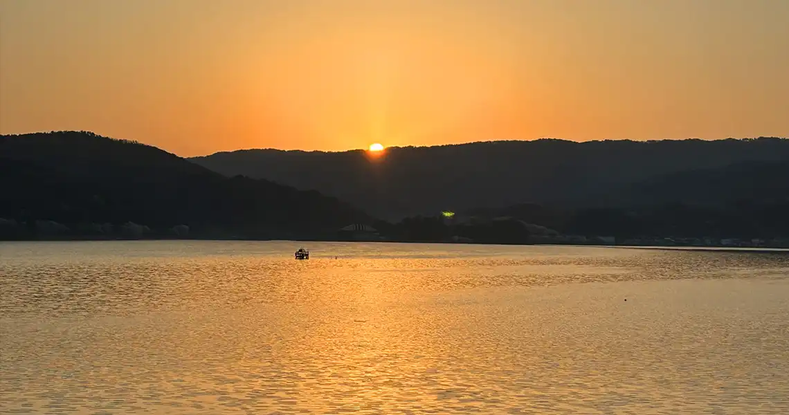 露天風呂からのサンライズ